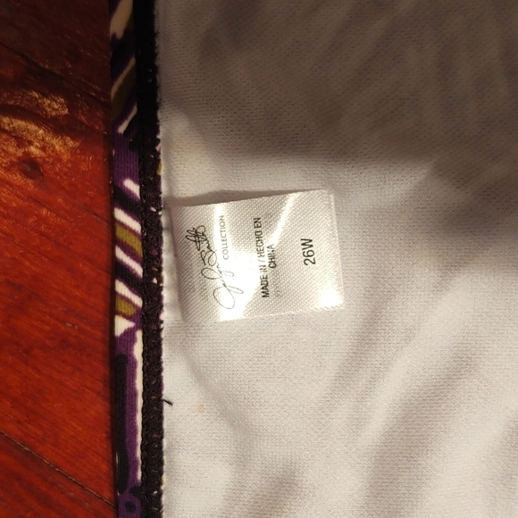 Jaclyn Smith Collection Purple, Green, Black, and White Abstract Swim Bottoms - Picture 3 of 6